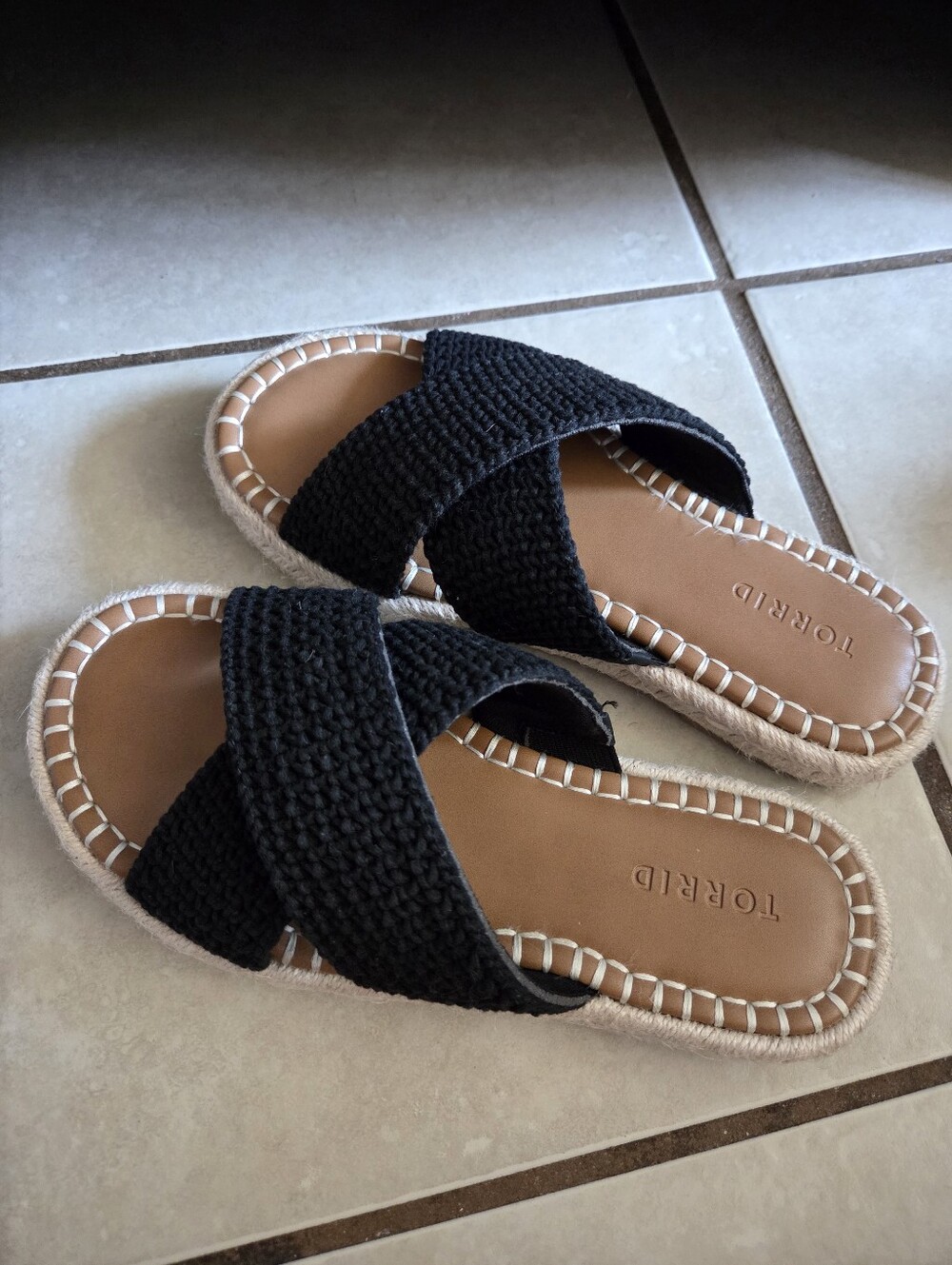 🏝Torrid Black Crisscross Slide Sandals🏝